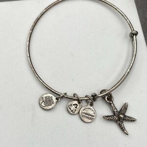 Alex‎ and Ani Silver-Tone Rafaelian Silver Finish Starfish Charm Bangle Bracelet